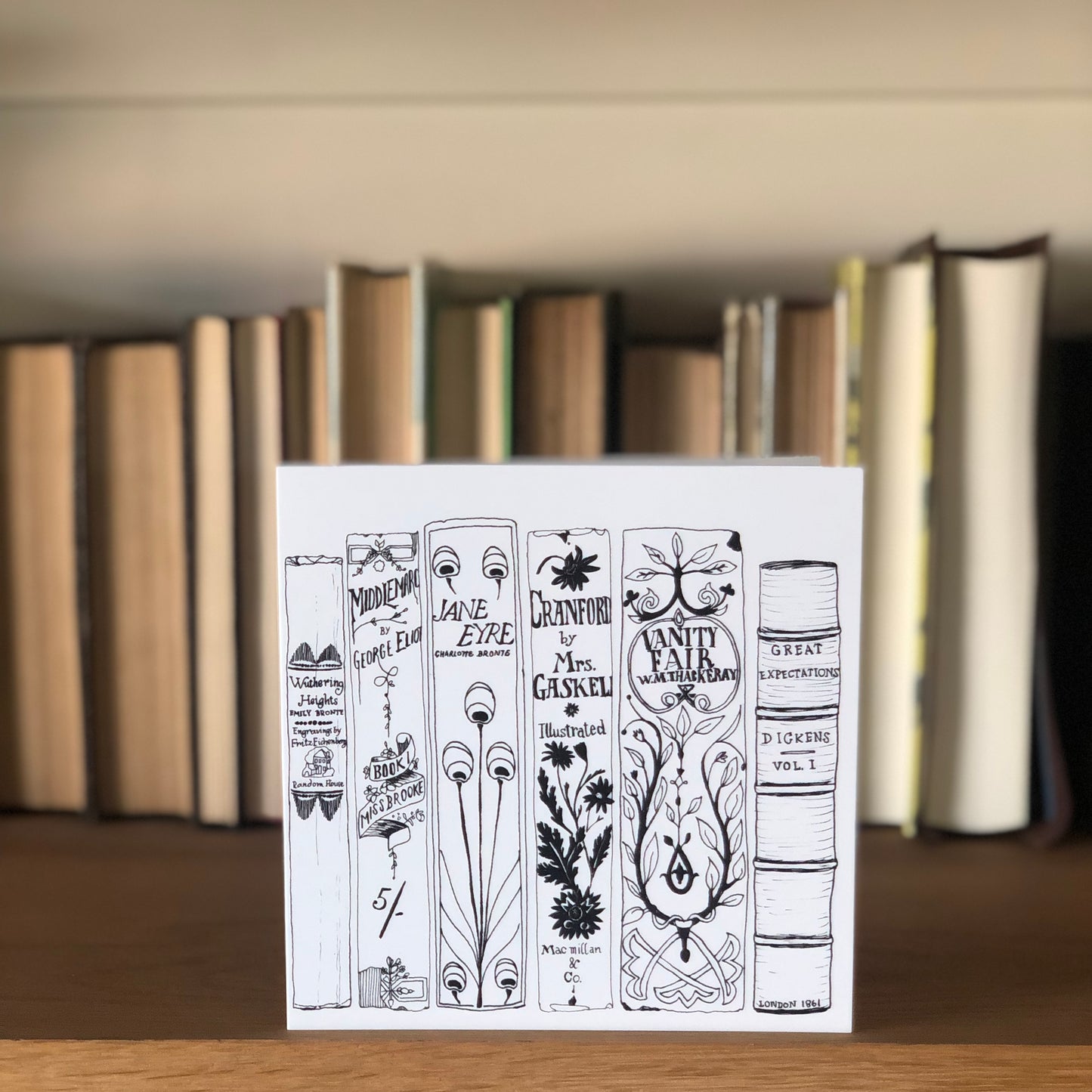 Victorian classic novels greetings card