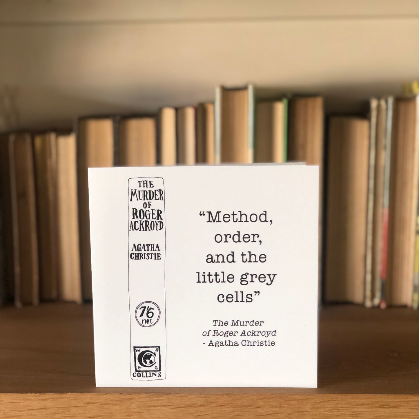"Method, order and the little grey cells" Murder of Roger Ackroyd greetings card