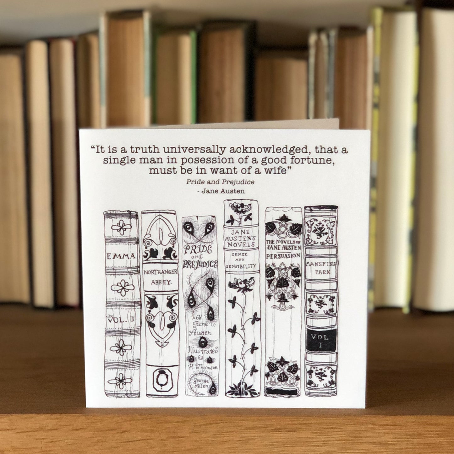 “It is a truth universally acknowledged” Pride and Prejudice greetings card