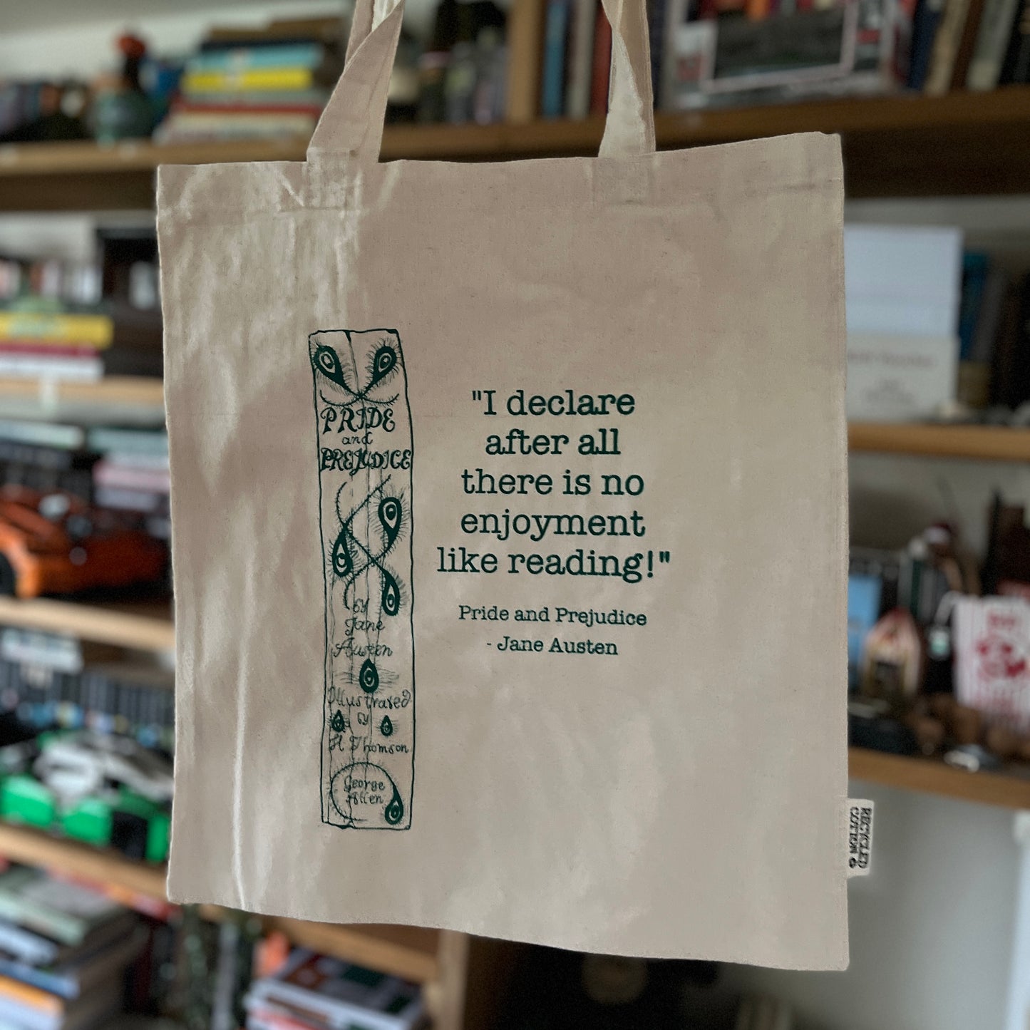 Pride and Prejudice "there is no enjoyment like reading!" tote bag